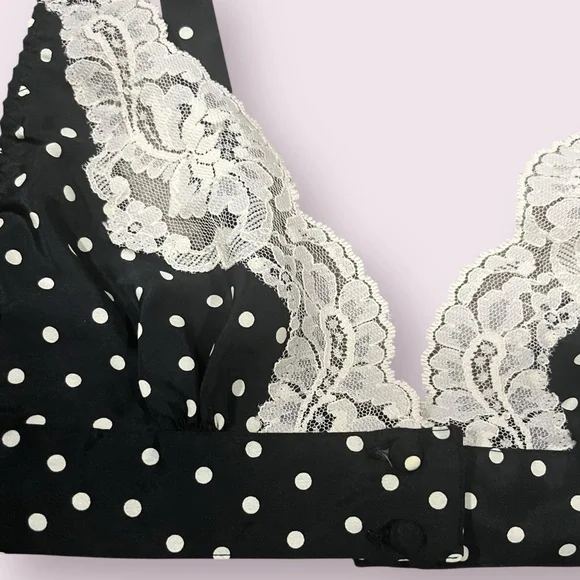 Vintage Victoria’s Secret 1980s Polka Dot Lace 3-Piece Set Robe Shorts Bra Small - Picture 6 of 16